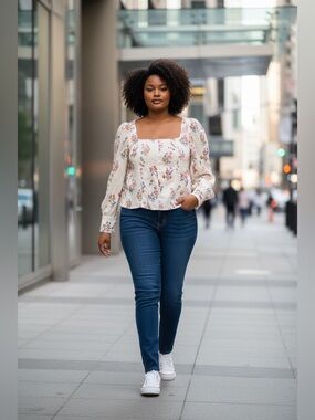Rachel Zoe Floral Cream Blouse